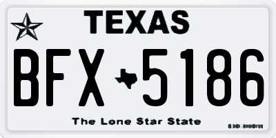 TX license plate BFX5186