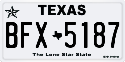 TX license plate BFX5187