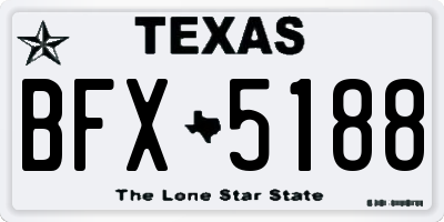 TX license plate BFX5188