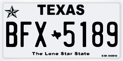 TX license plate BFX5189