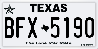 TX license plate BFX5190