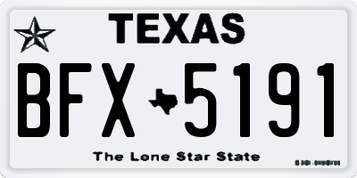 TX license plate BFX5191