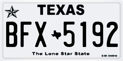 TX license plate BFX5192