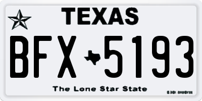 TX license plate BFX5193
