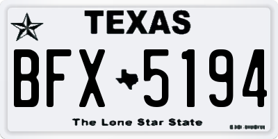 TX license plate BFX5194