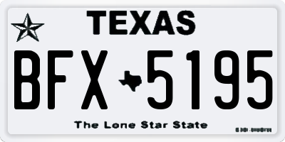 TX license plate BFX5195