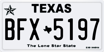 TX license plate BFX5197