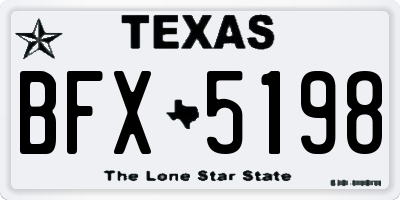 TX license plate BFX5198