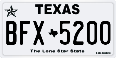 TX license plate BFX5200