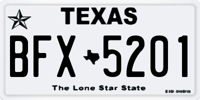 TX license plate BFX5201
