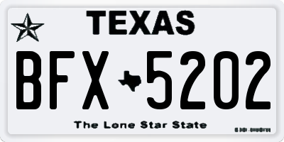 TX license plate BFX5202