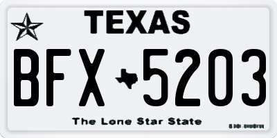 TX license plate BFX5203