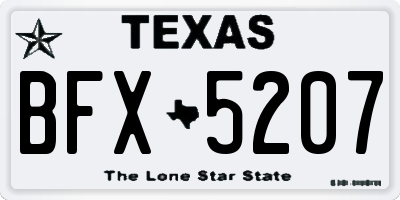 TX license plate BFX5207