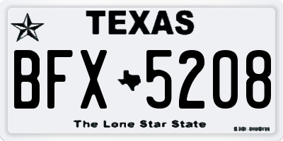 TX license plate BFX5208