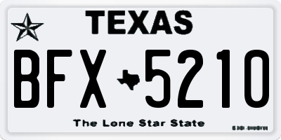 TX license plate BFX5210