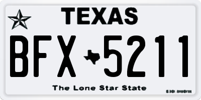TX license plate BFX5211