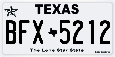 TX license plate BFX5212