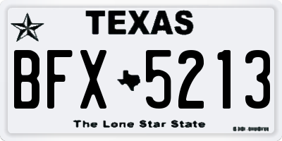 TX license plate BFX5213
