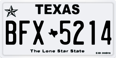 TX license plate BFX5214