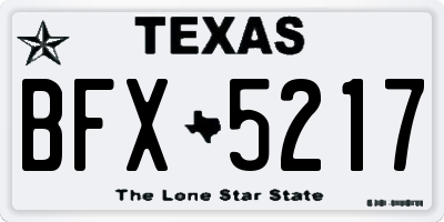 TX license plate BFX5217