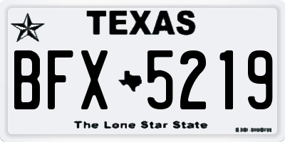 TX license plate BFX5219