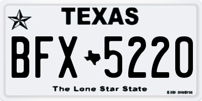 TX license plate BFX5220