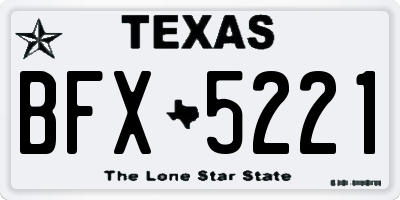 TX license plate BFX5221