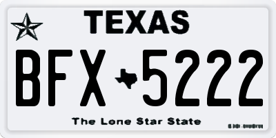TX license plate BFX5222