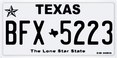 TX license plate BFX5223