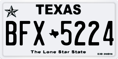TX license plate BFX5224