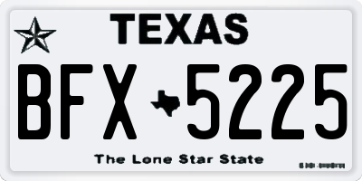TX license plate BFX5225