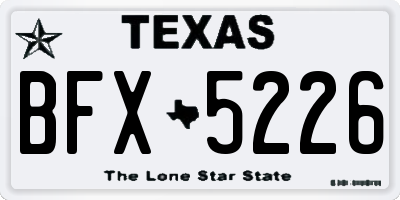 TX license plate BFX5226