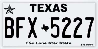TX license plate BFX5227