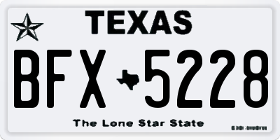TX license plate BFX5228