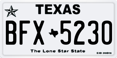 TX license plate BFX5230