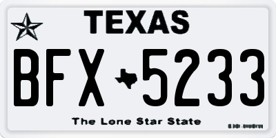TX license plate BFX5233