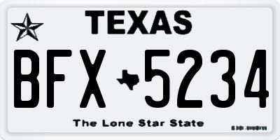 TX license plate BFX5234