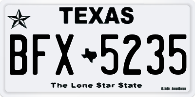 TX license plate BFX5235