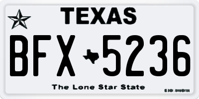 TX license plate BFX5236