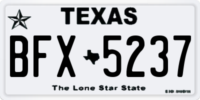 TX license plate BFX5237