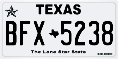 TX license plate BFX5238