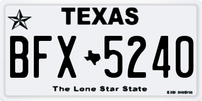 TX license plate BFX5240