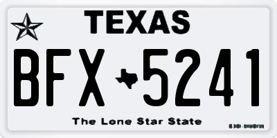 TX license plate BFX5241