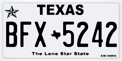 TX license plate BFX5242