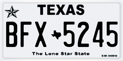 TX license plate BFX5245
