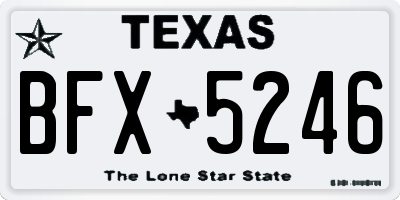 TX license plate BFX5246