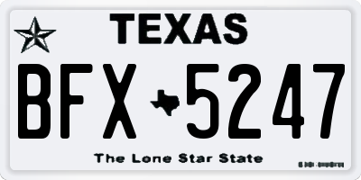 TX license plate BFX5247