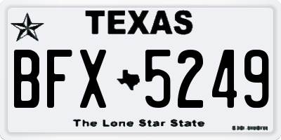 TX license plate BFX5249