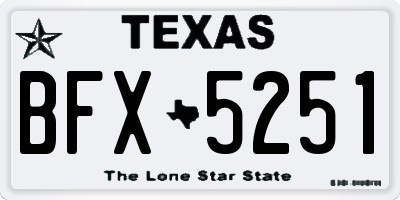 TX license plate BFX5251