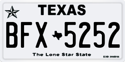 TX license plate BFX5252